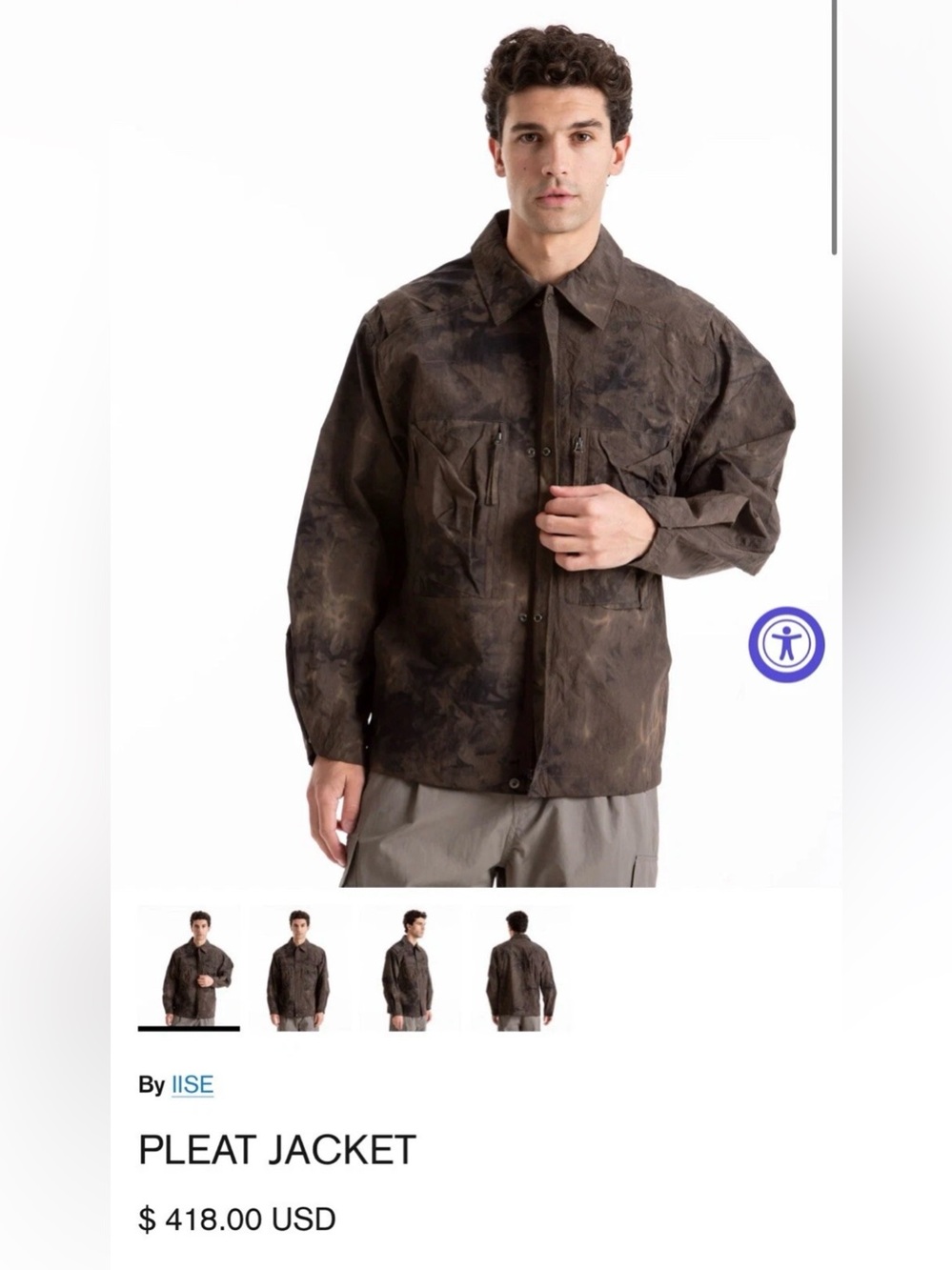 Ilse Jacobsen Brown Camouflage Pleat Jacket